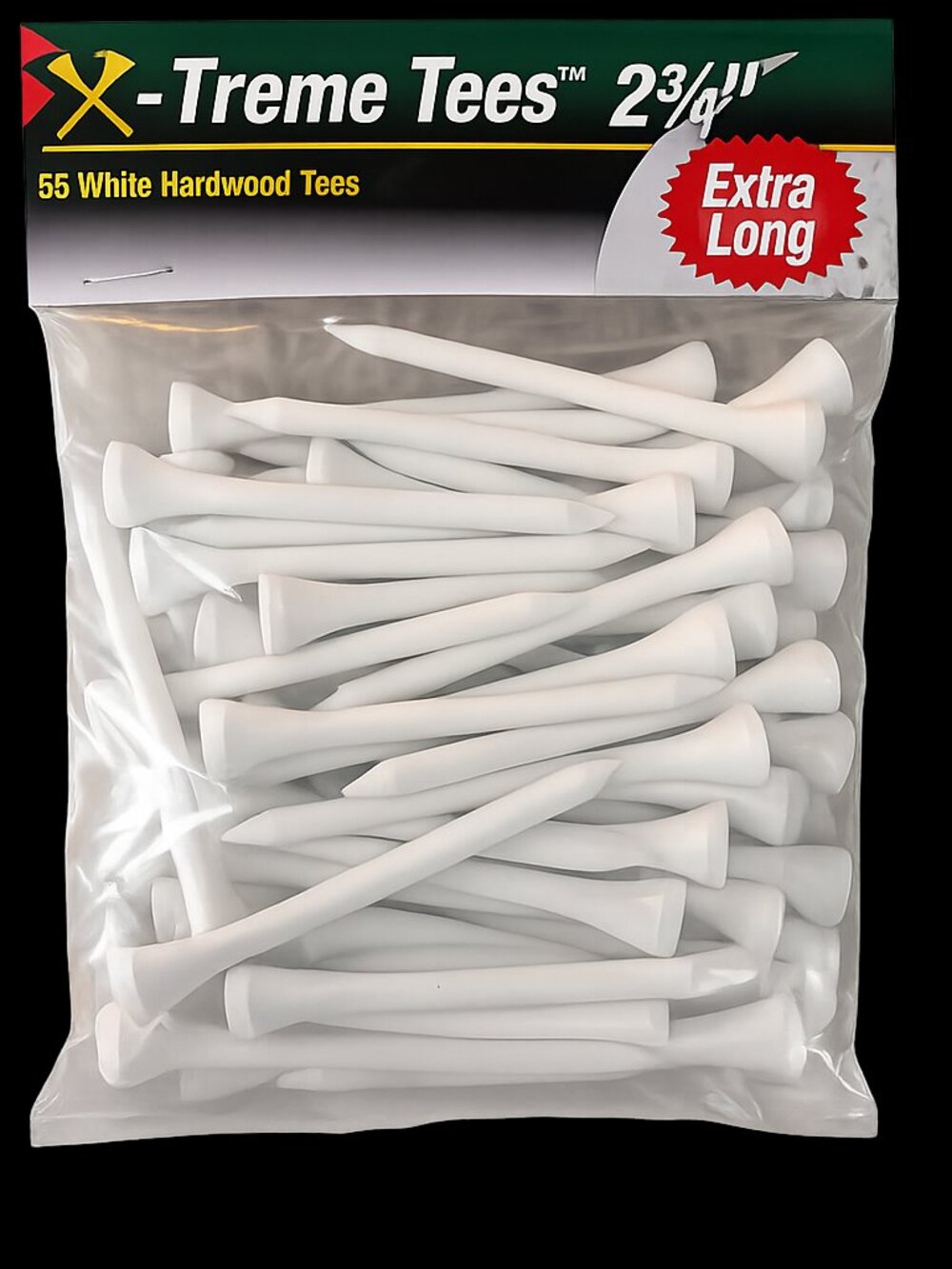 X-Treme Tees Extra Long White Hardwood Golf Tees 2 3/4” | 65 Count Golf Accessor - Picture 2 of 3